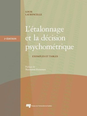 cover image of L'étalonnage et la décision psychométrique, 2e édition